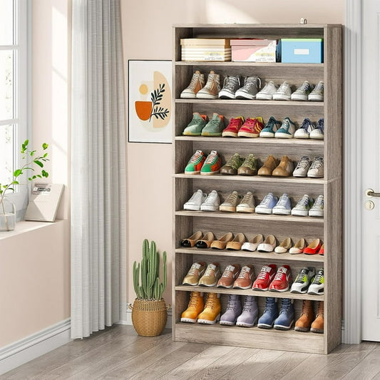 الاسم:خزانة احذية خشبية رمادية،Grey wooden shoe cabinet